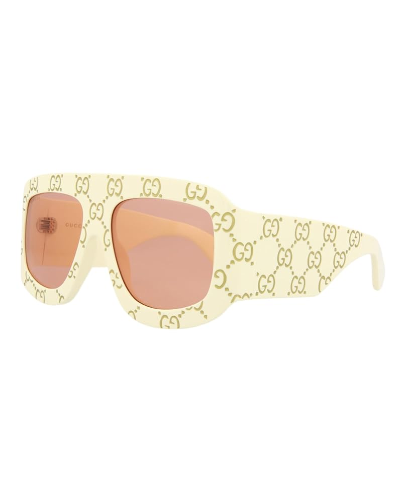 Amazon.com: Gucci Shield/Wrap Sunglasses Ivory Orange Luxury
